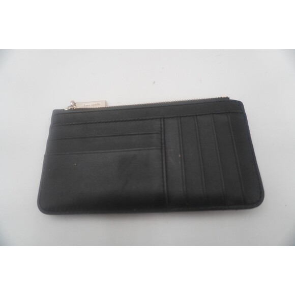 Kate Spake Natalia Black Quilted Leather Large Slim Card Holder Zip Coin Pouch - Picture 5 of 6
